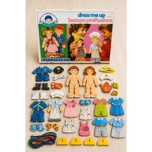 Vintage Battat Dress Me Up Professions Lacing Game Original Box Educational Toy